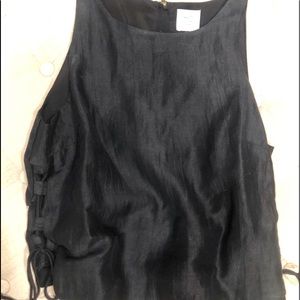 Black tank with zipper and side ties